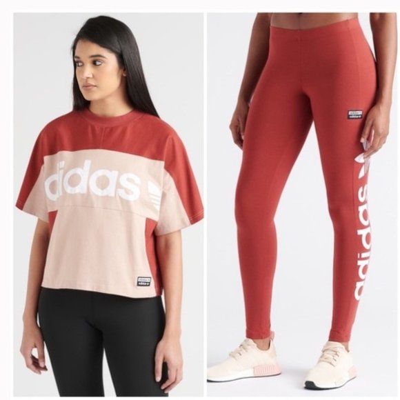 2 pc adidas t-shirt legging matching outfit set - Picture 6 of 7